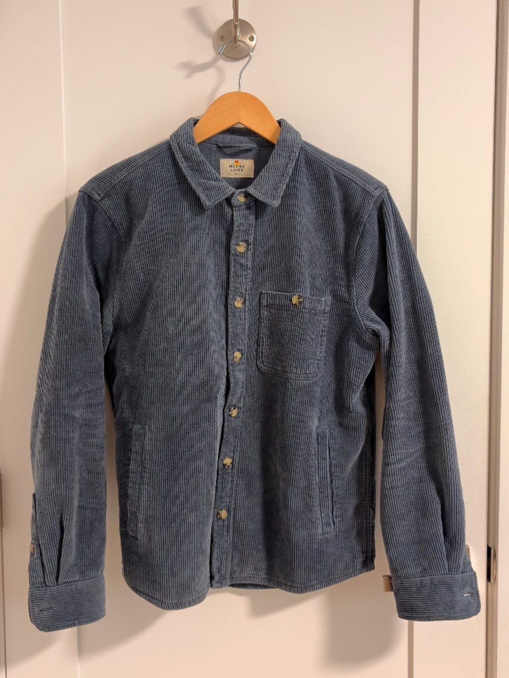 Marine Layer Max Corduroy Overshirt Size Small Faded Navy